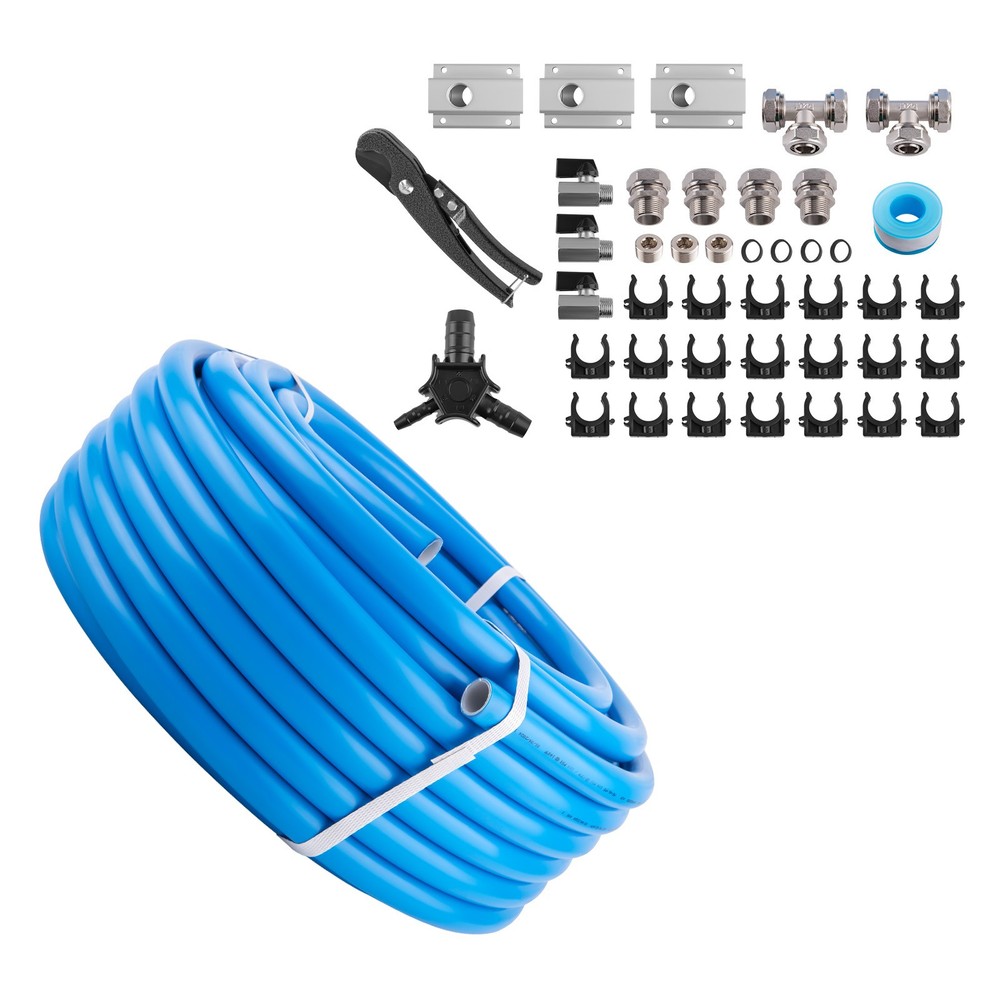 Air Compressor Tubing System 100ft Complete Kit with Installation Accessory