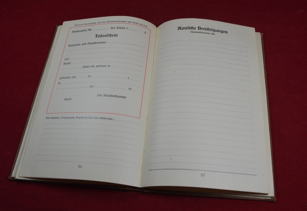 German WW2 Book Der AHNENPASS Proof Aryan certificate Document Original