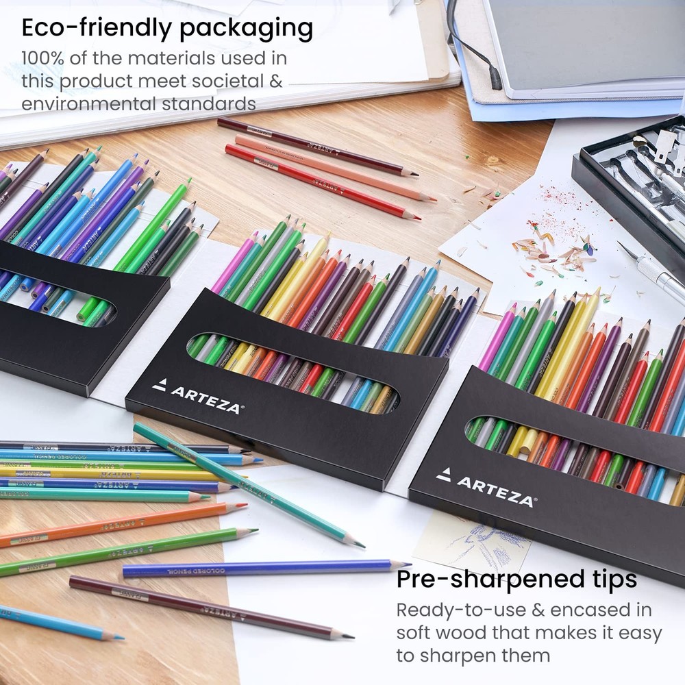 72 PCS Colored Pencils Set Triangular Drawing Pencils For Artists Sketching Kit