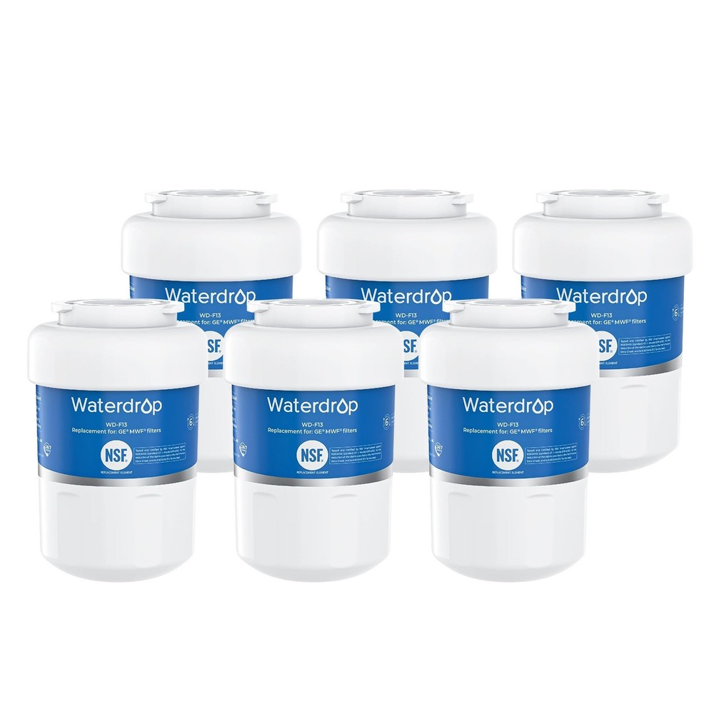 Waterdrop WD-F13 Refrigerator Water Filter, Replacement for GE® MWF® (6 Pack)