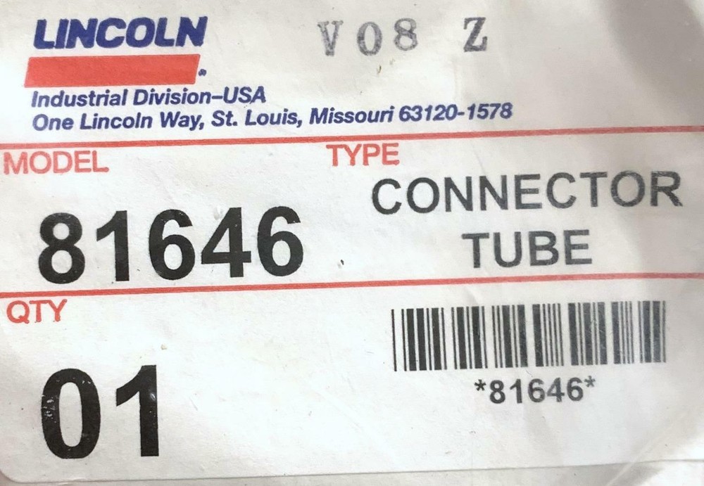 Lincoln 81646 Connector Tube (2 Available)