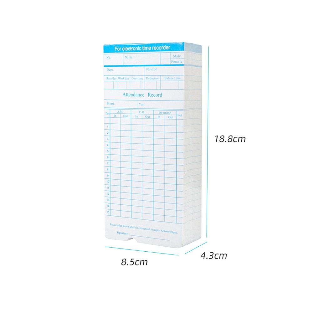 90pc/ Cards Monthly 2-Sided 18*8.4cm for Attendance E3V9