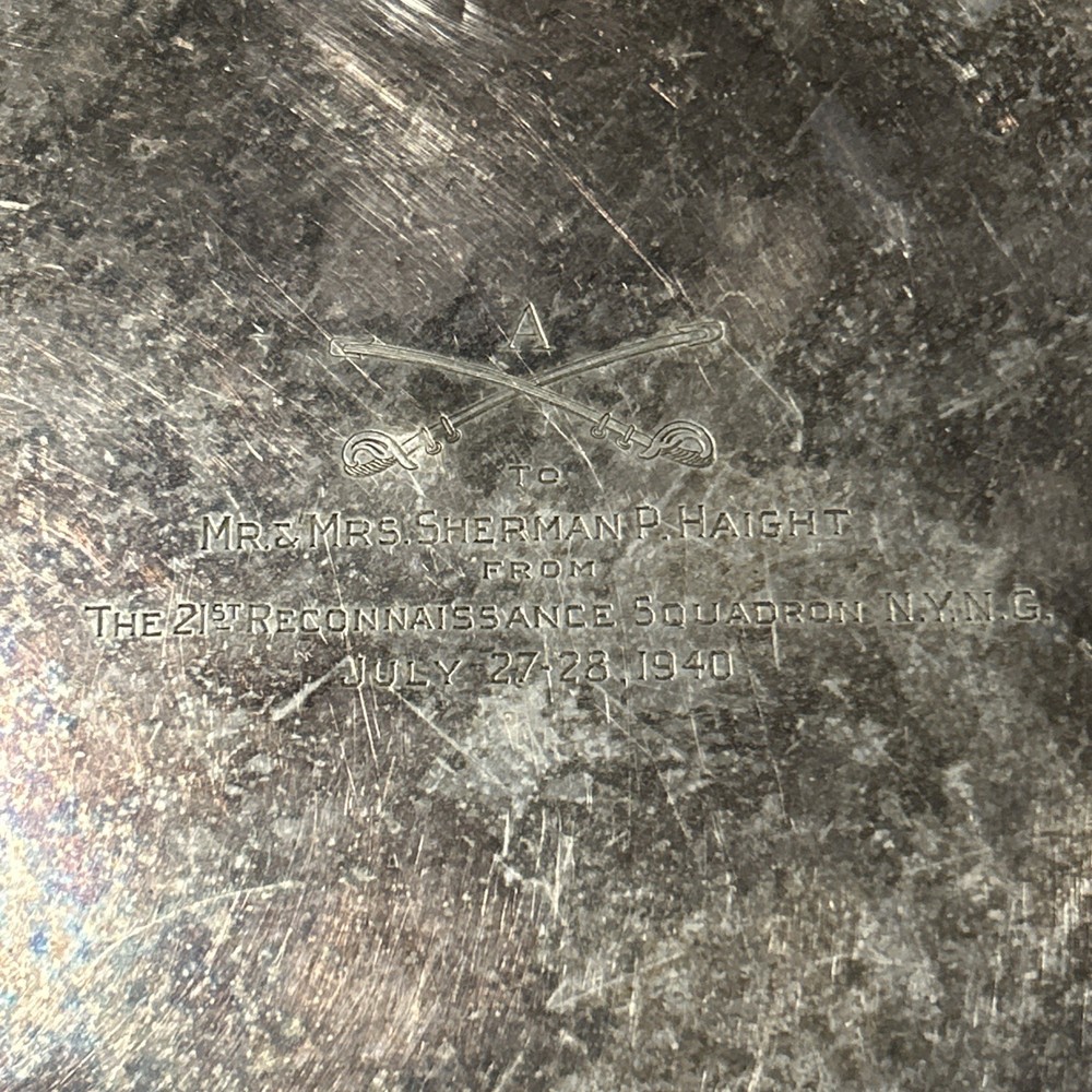 US Calvary Silver Plate Commemoration Plate 1940