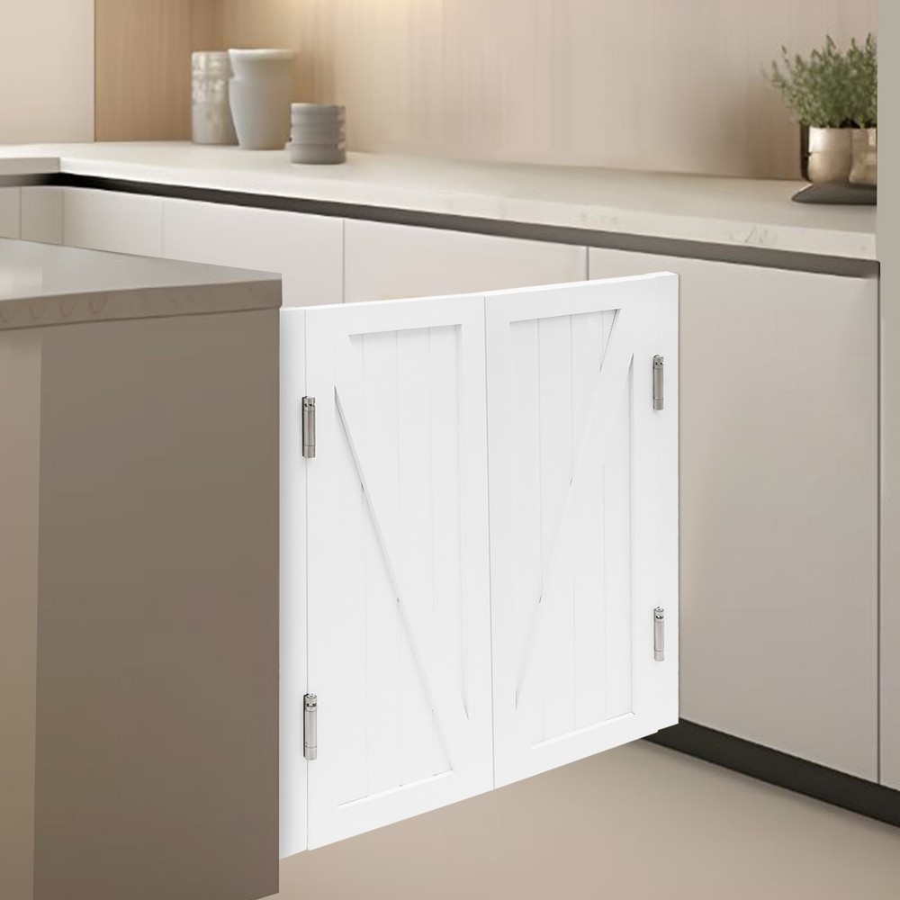 Partition Doors Solid Wood Entrance Partial Door Double-Doors Leaf for Home Yard