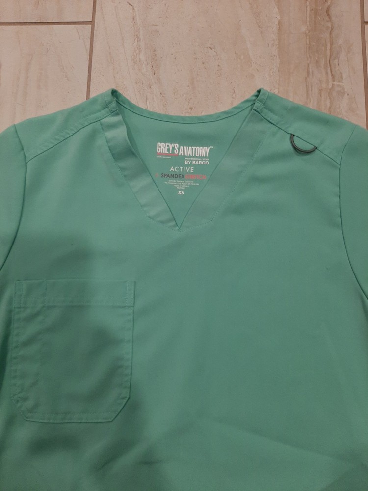 greys anatomy active SPX XS Extra Small Teal Scrub Top