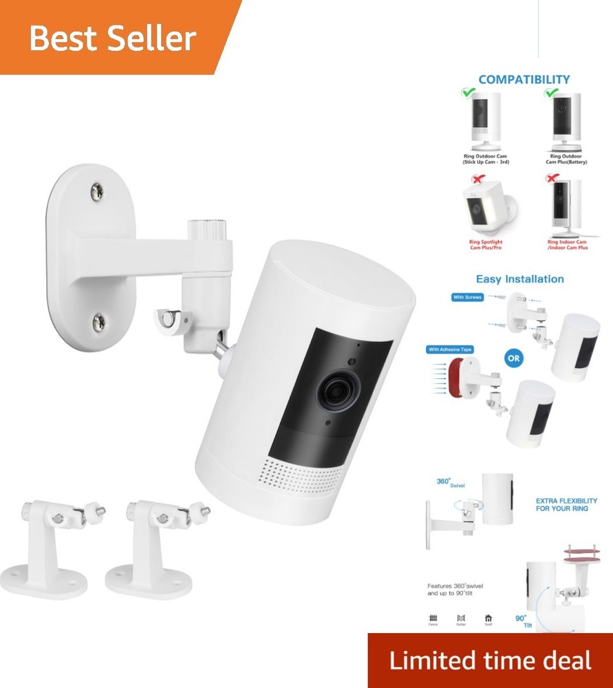 Durable L-Shaped Camera Mount Bracket for Adjustable Ring Surveillance Solutions