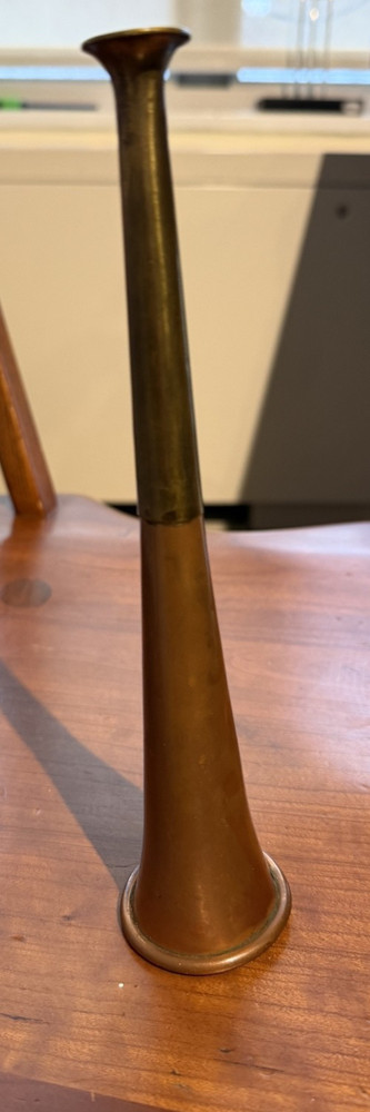 ANTIQUE HUNTING HORN BUGLE BRASS COPPER READ