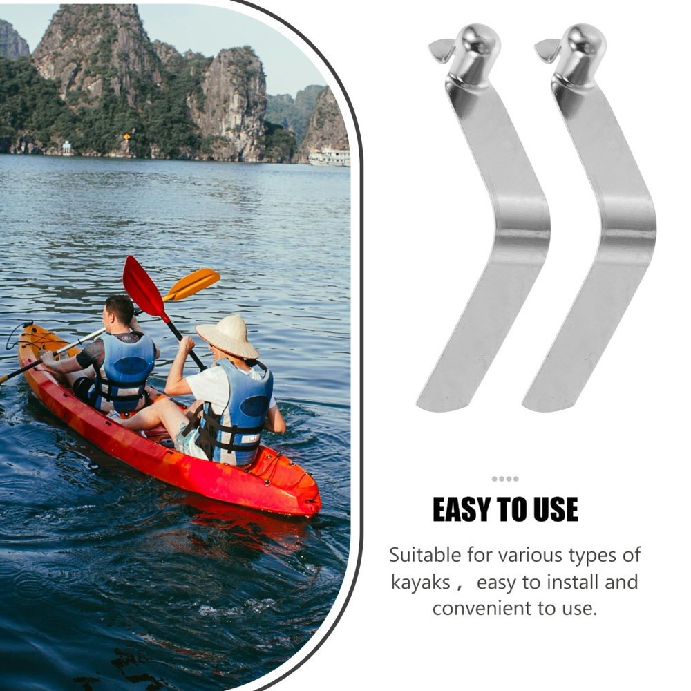 6 Pcs Clips for Paddle Tent Pole Push Button Spring Boat Hook Holder Seat