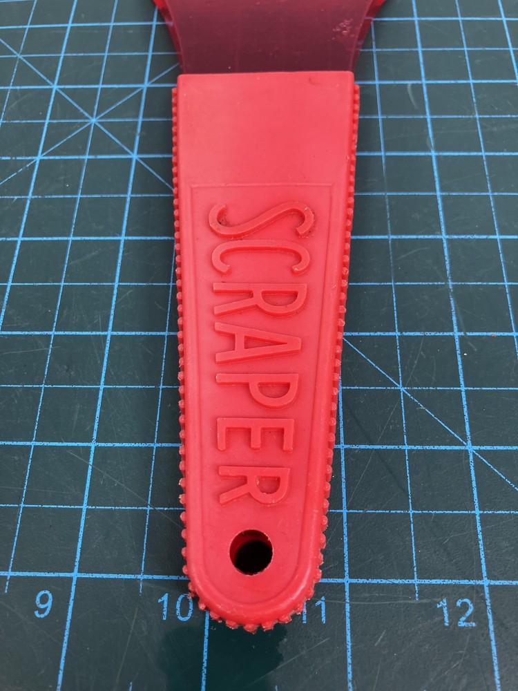Vintage Red Ice Scraper Multipurpose Tool Car Windshield Windows Cleaning