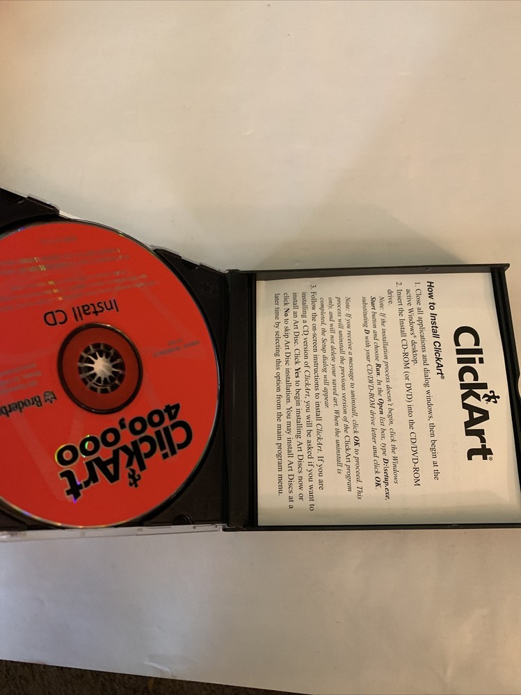 ClickArt 400,000 Computer Software for Windows by Broderbund AOL Graphics CD