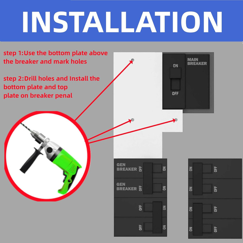 Generator Interlock Kit Compatible with GE General Electeric Breaker Panels with