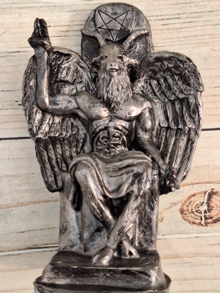 Satan Silver 7" X 5" Satan / Diablo / Devil / Evil / Statue Figurine Templar