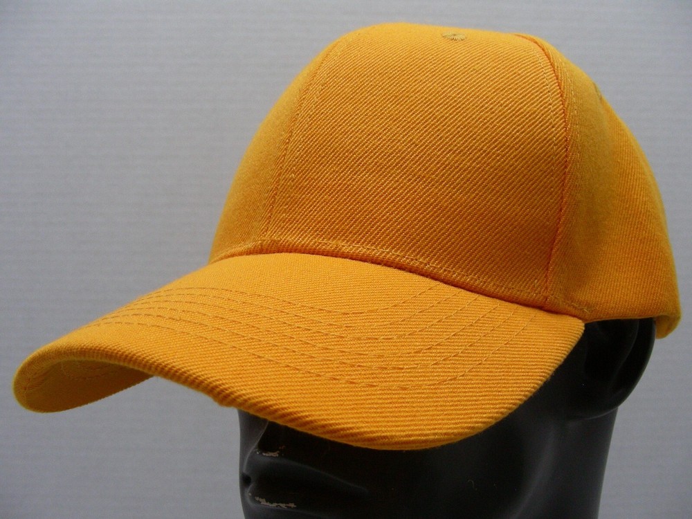 ORANGE - Acrylic/Wool Blend - One Size Adjustable Baseball Cap Hat!