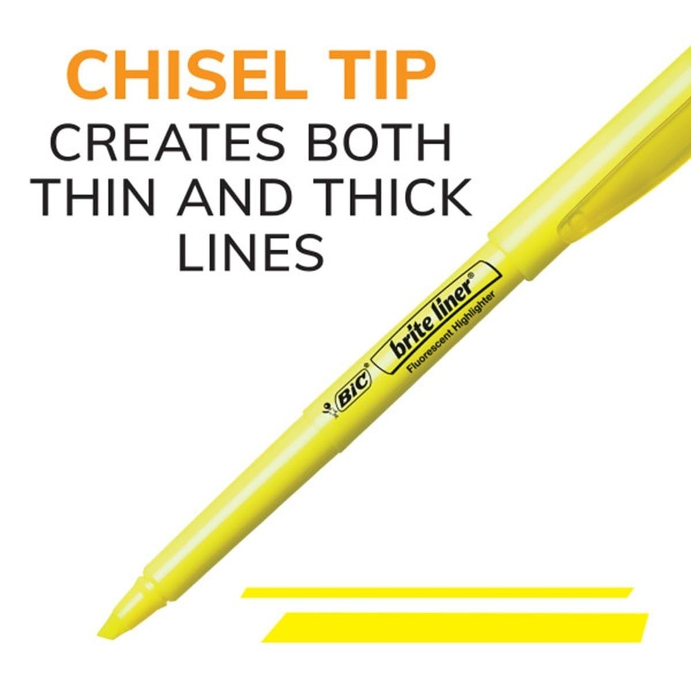 BIC Brite Liner Highlighter Chisel Tip Blue DOZEN (BL11-BE) 1 Dozen,