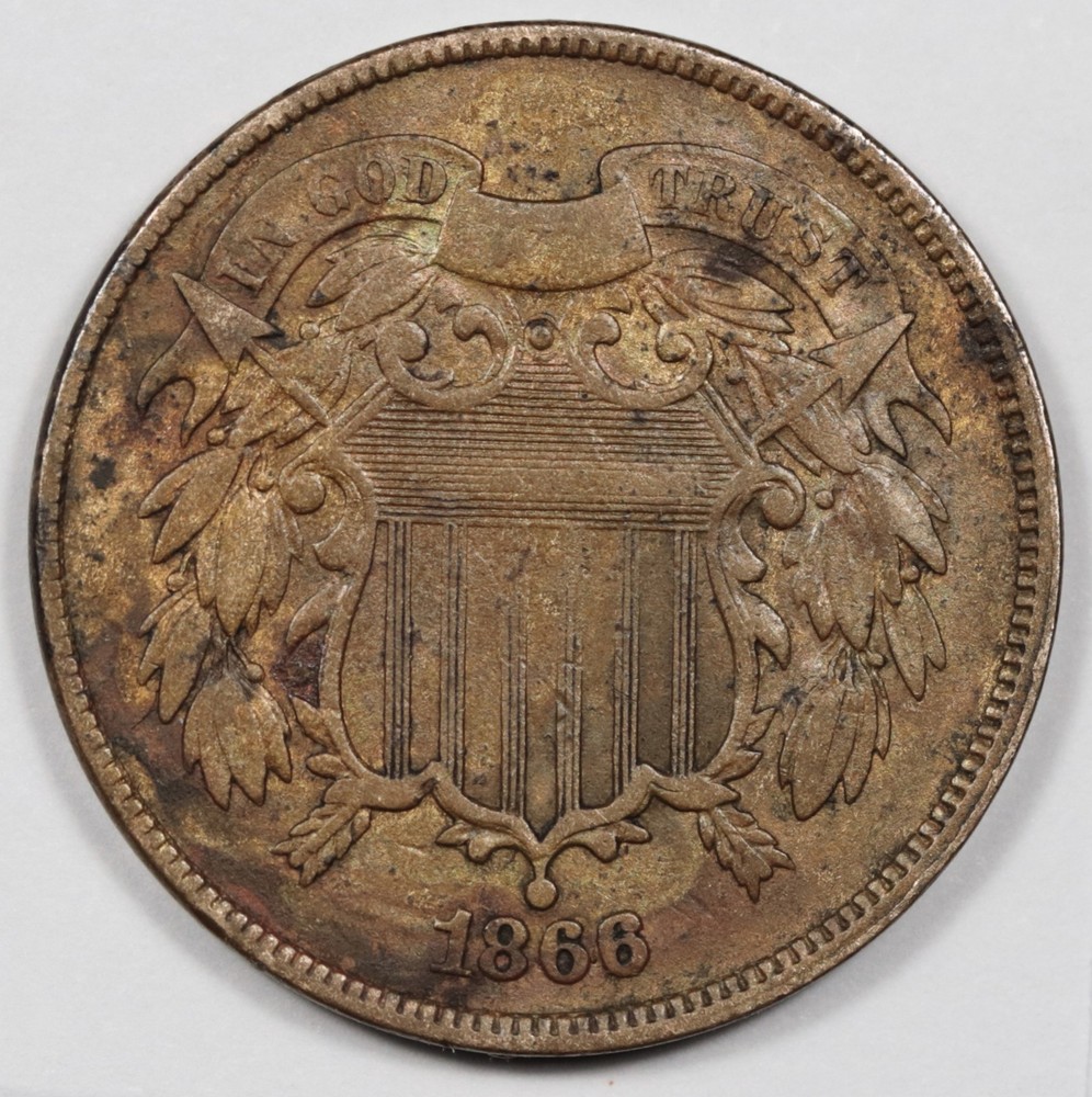 1868 2 Cent Piece.  Natural Uncleaned.  VF-XF.  207877
