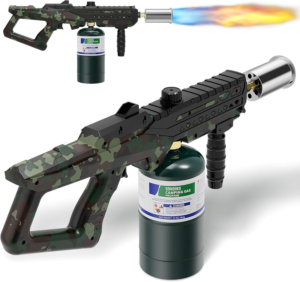 Powerful Cooking Propane Torch Gun, Culinary Torch Campfire Starter, Adjustable