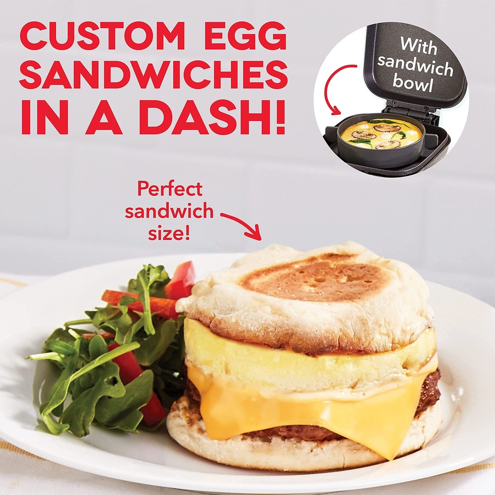 Dash Deluxe Egg Bite Maker - Electric (1 large, 4 mini), Black