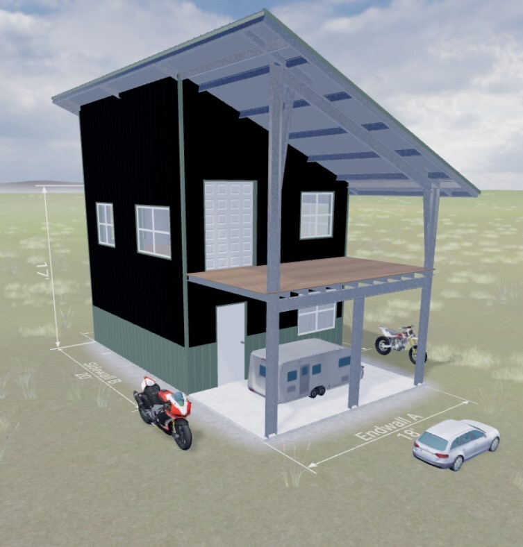 Architectural Plan Set for a Custom Designed 18 x 30 On/Off Grid Steel Cabin