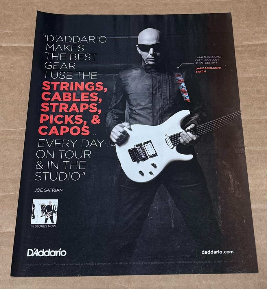 D'Addario Strings - JOE SATRIANI -  2018 Print Advertisement