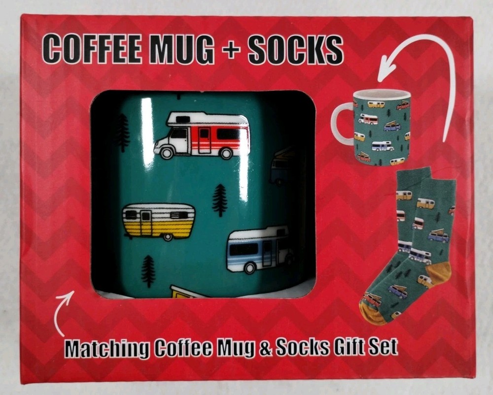 Novelty Campers Coffee Mug With Matching Socks