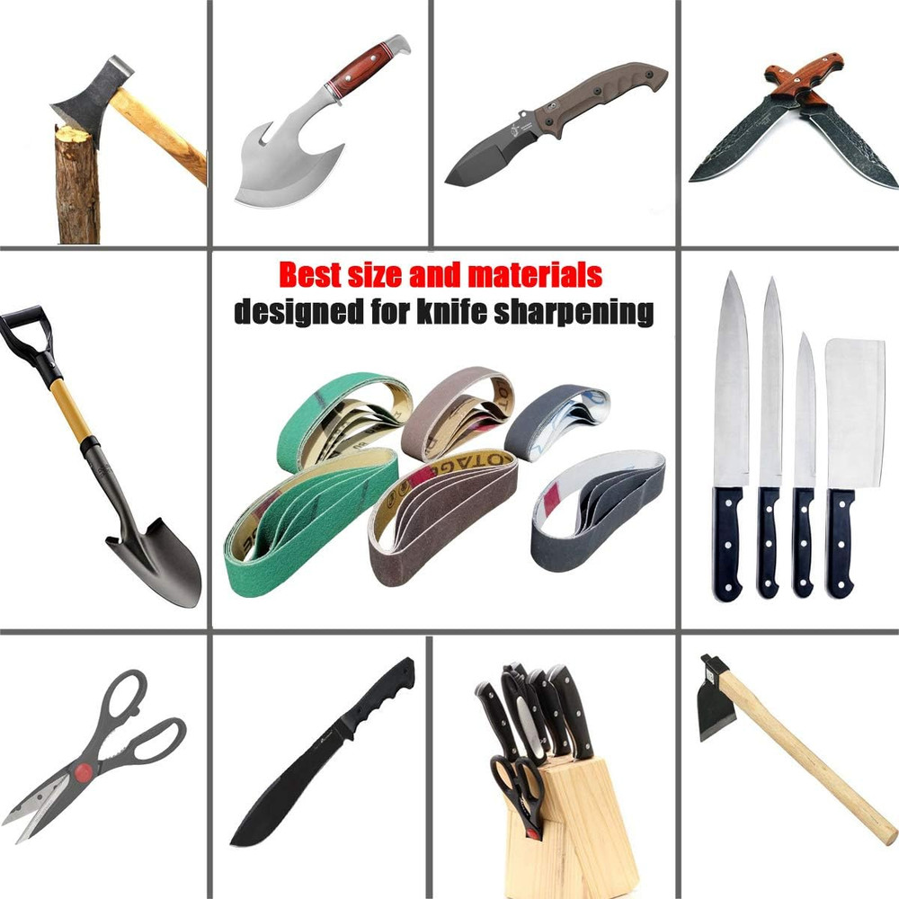 24 Pcs 3/4" X 12" Replacement Knife Sharpener Sanding Belt Kit for Work Sharp Kn