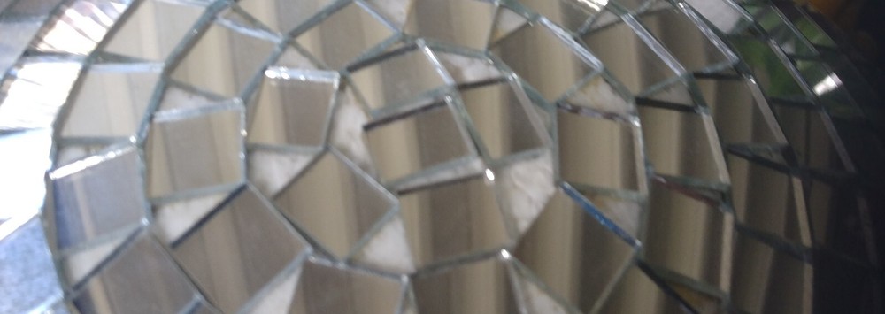 Medium Sized Disco Glass Tile Mirror Ball Spinning Motor For Ceiling