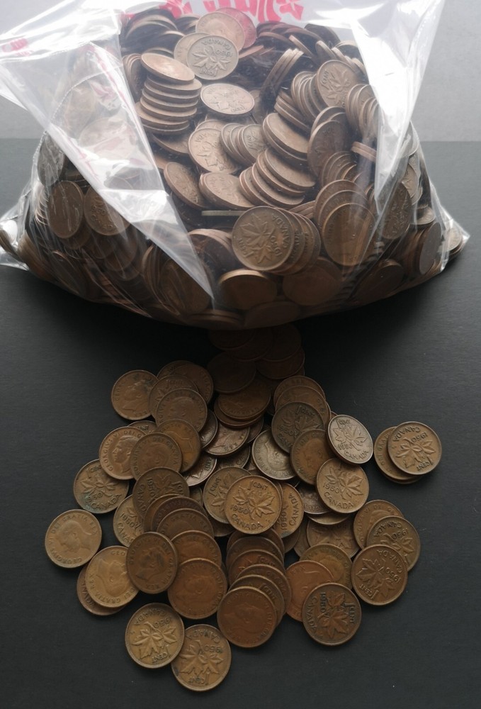 *** CANADA  1950  PENNIES  CENT  ROLL *** KING  GEORGES VI *** ONE  ROLL ***