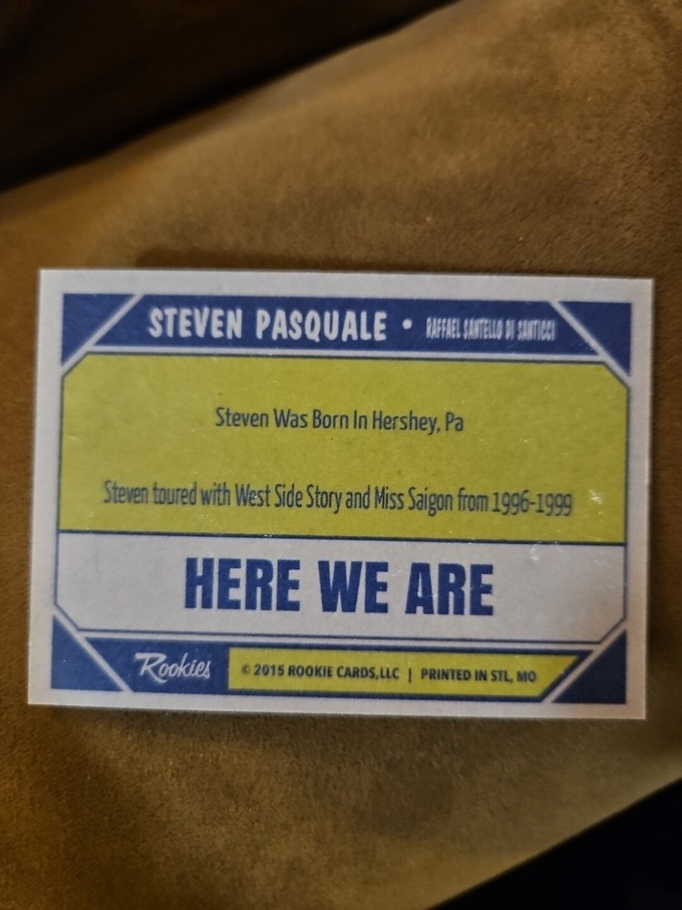 Steven Pasquale Custom Signed Card - Here We Are