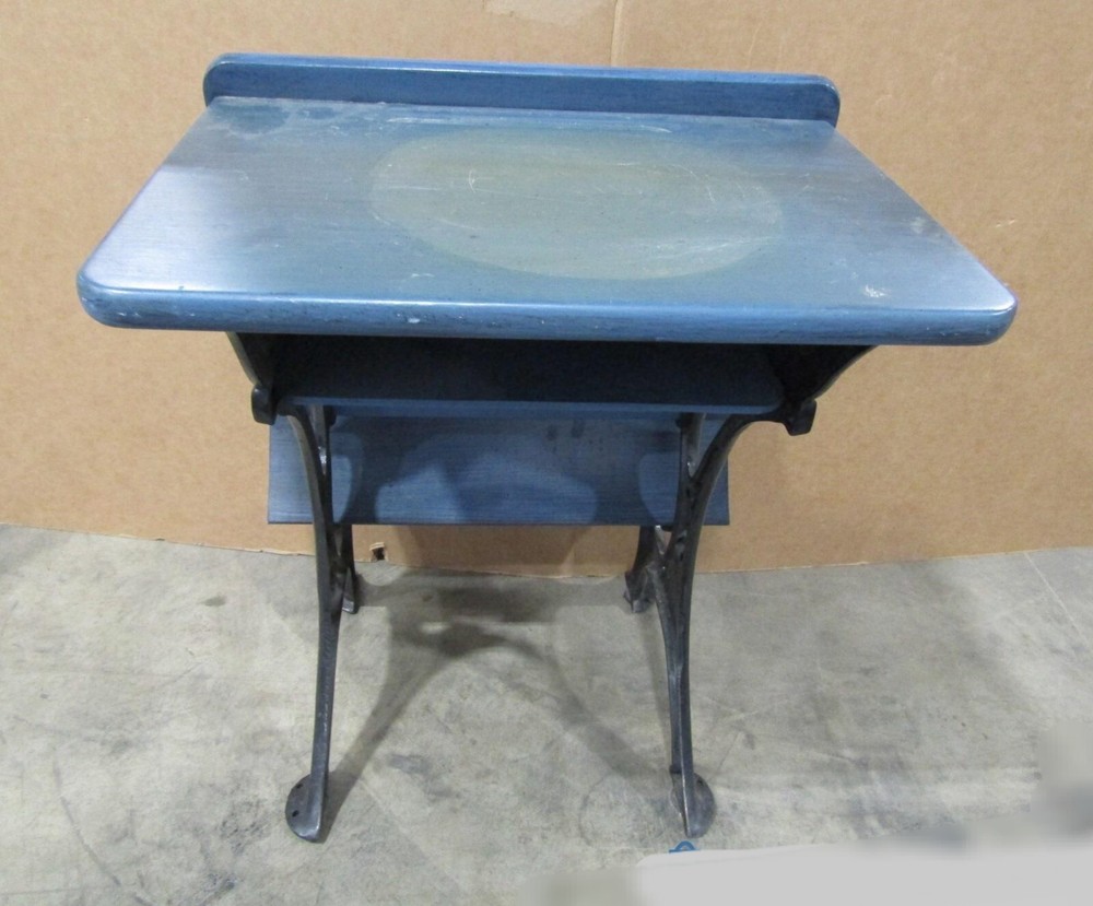 Antique Cast Iron Wood Folding School Desk
