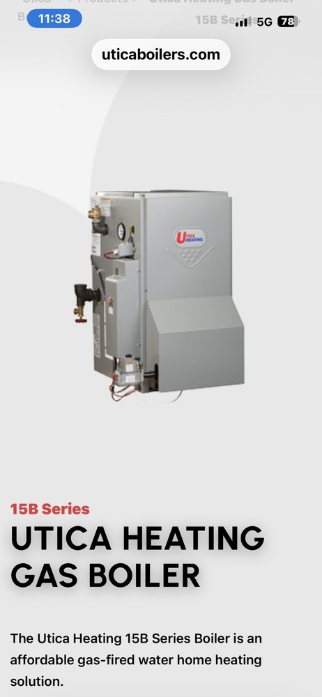 Utica Gas Water Boiler Heater