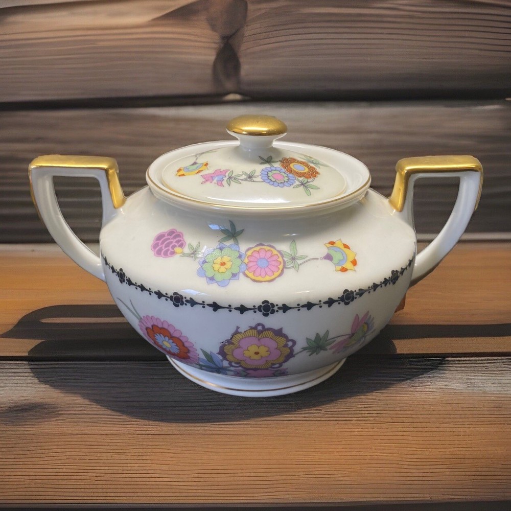 Phoenix China Czech Creamer Double Handled Floral