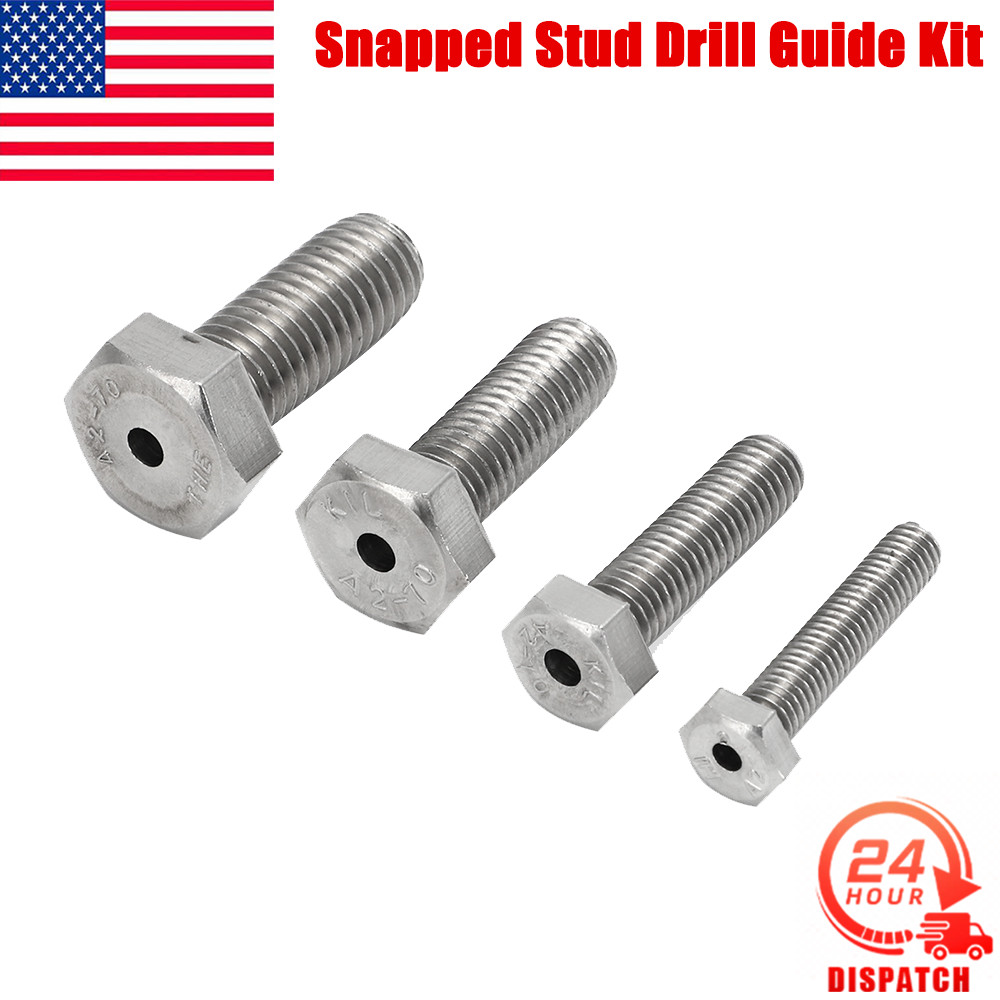 Broken Snapped Stud Drill Guide Kit Drill Bits Guide Broken Screws M6 M8 M10 M12