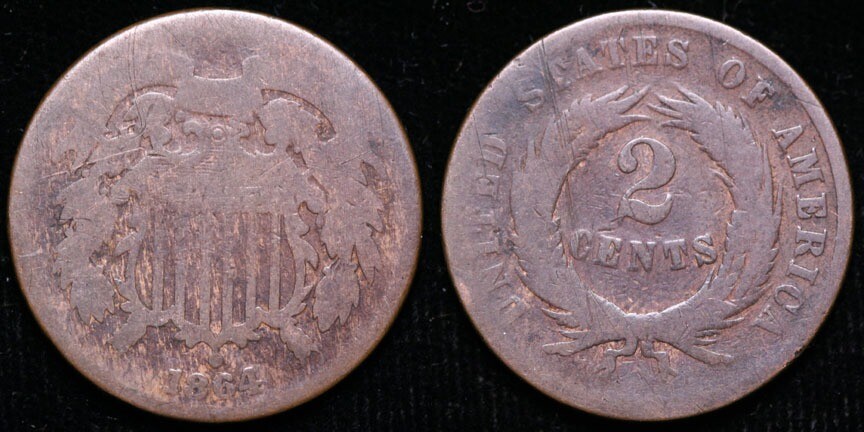 1864  Two Cent Piece