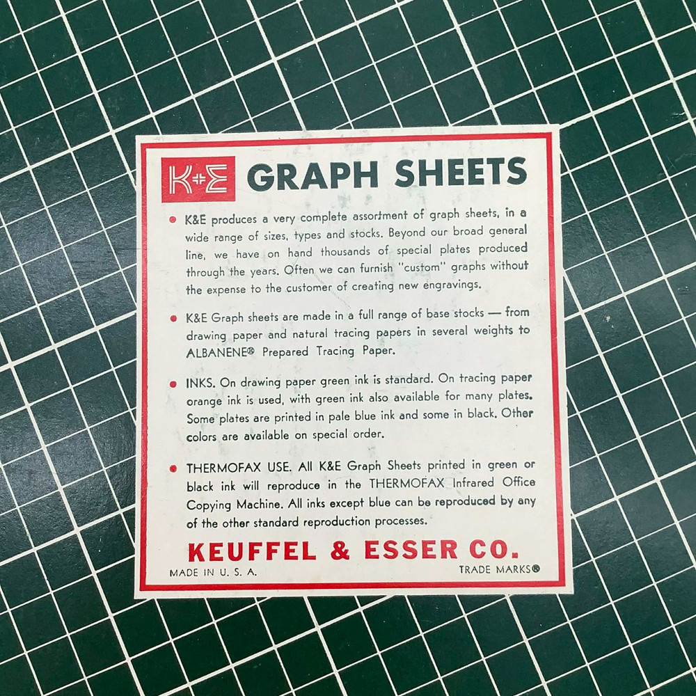 Vintage K+E Graph Sheets 11x16-1/2" (27 sheets) & 8-1/2x11" (23 Sheets)