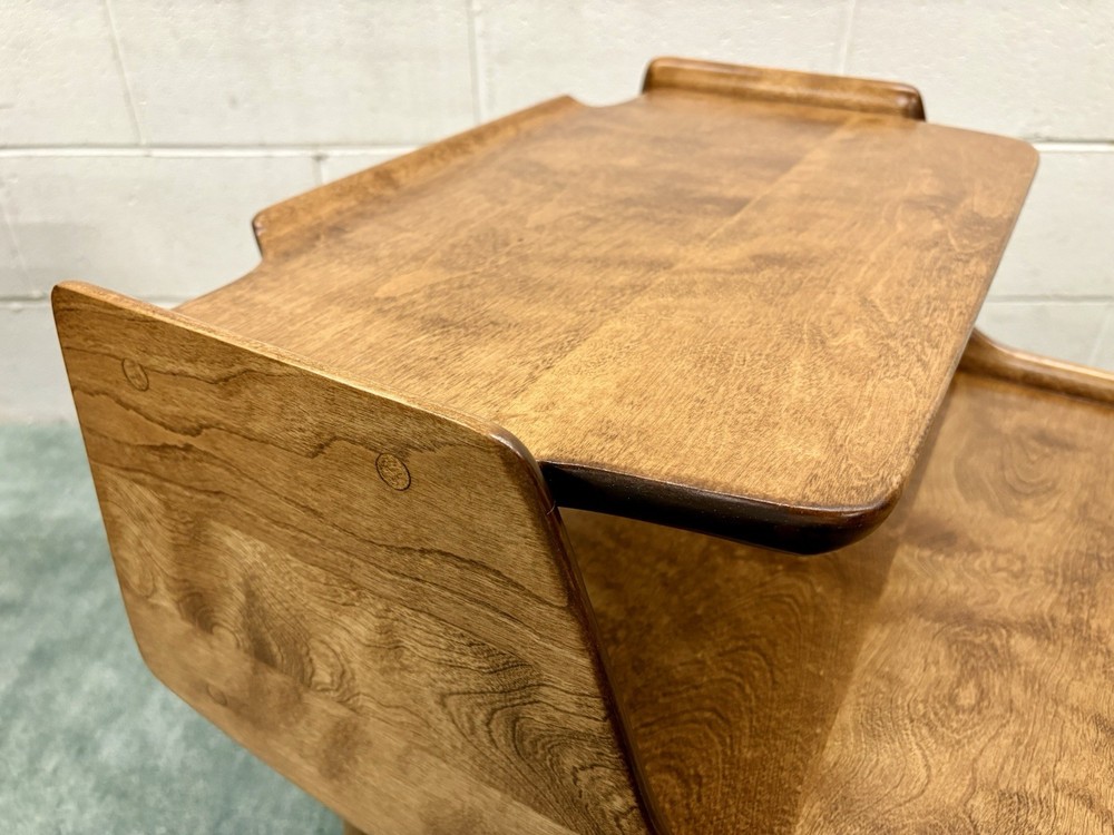 *PAIR* Russel Wright For Conant Ball Step Back Solid Birch MCM End Tables; Mint