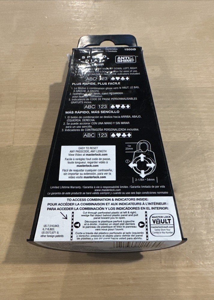 master lock speed dial 1500id