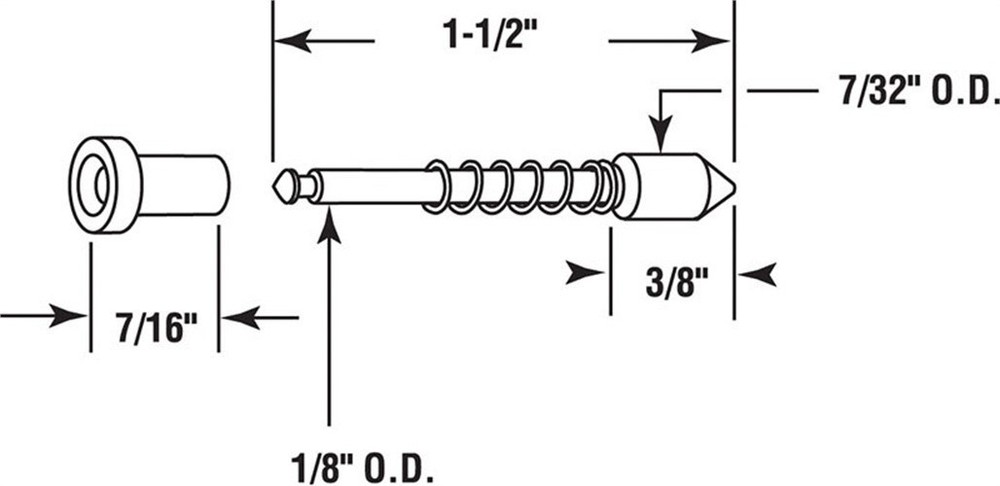 Prime-Line 1857-N Black Plastic Assorted Push Pull Interior Plunger Latch