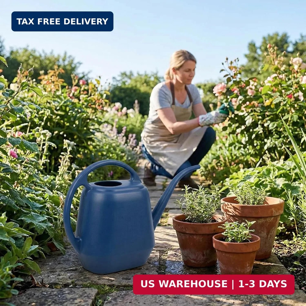 Fasmov Plastic Watering Can, Blue, 1-Gallon