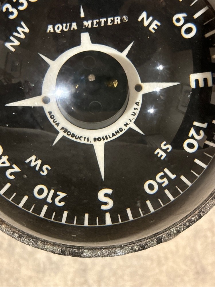 Vintage Aqua Meter "Mariner" Marine Compass w/Box