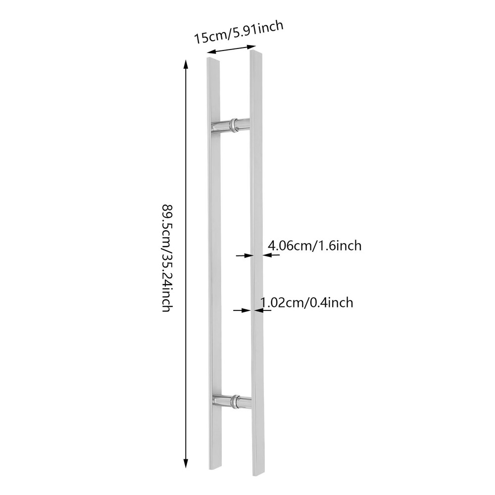 Pair of Pull Push Sliding Barn Door Handles, Commercial H Shape Door Pull Handle