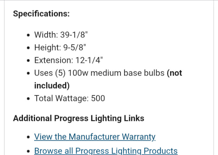 Progress Lighting p3261-06 5LT Bathroom Vanity