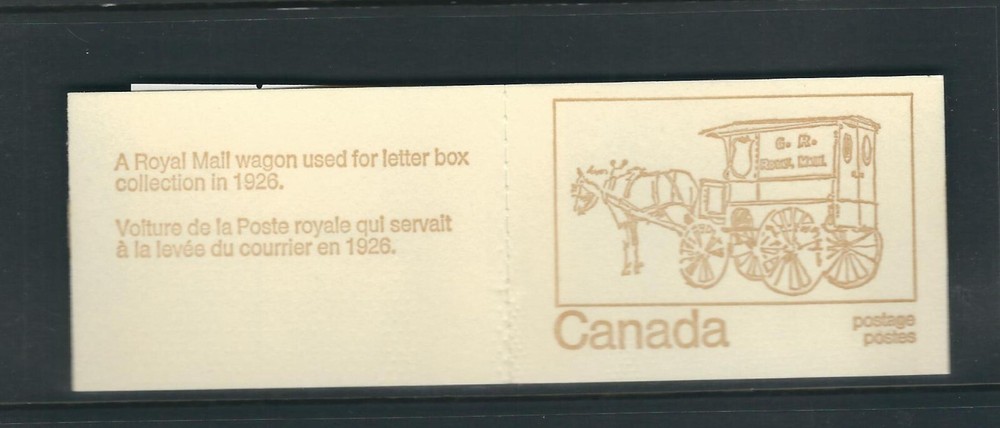 Canada SC # 544a Booklet Pane / Royal Mail Wagon . MNH