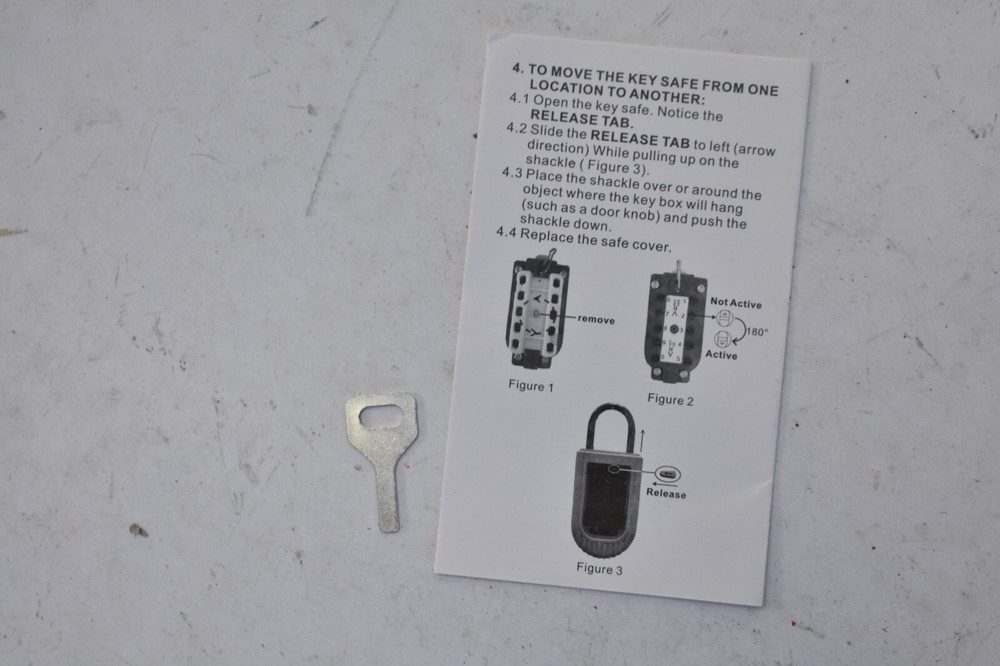 CCYX Portable KEy Lock w 1000 Personalized Codes Rust Resistant Gray/Black