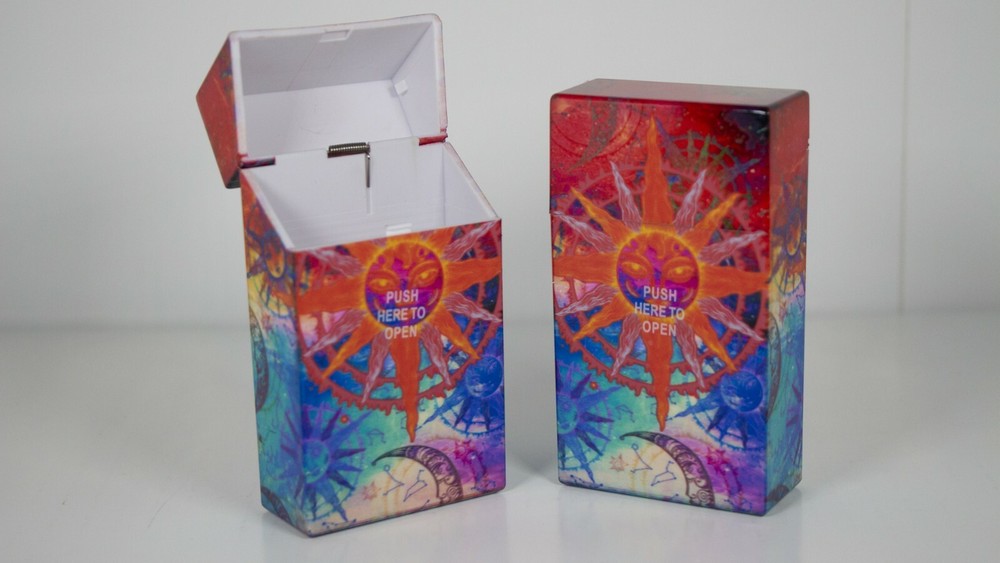 12 Peace, Yin Yang, Psychedelic Design Cigarette Case Pack Holders for 100mm