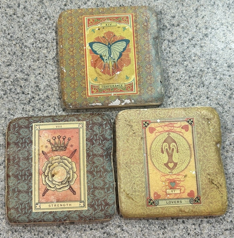Tarot Coasters STRENGTH LOVERS TEMPERANCE Astrology Phoenix Creative Co