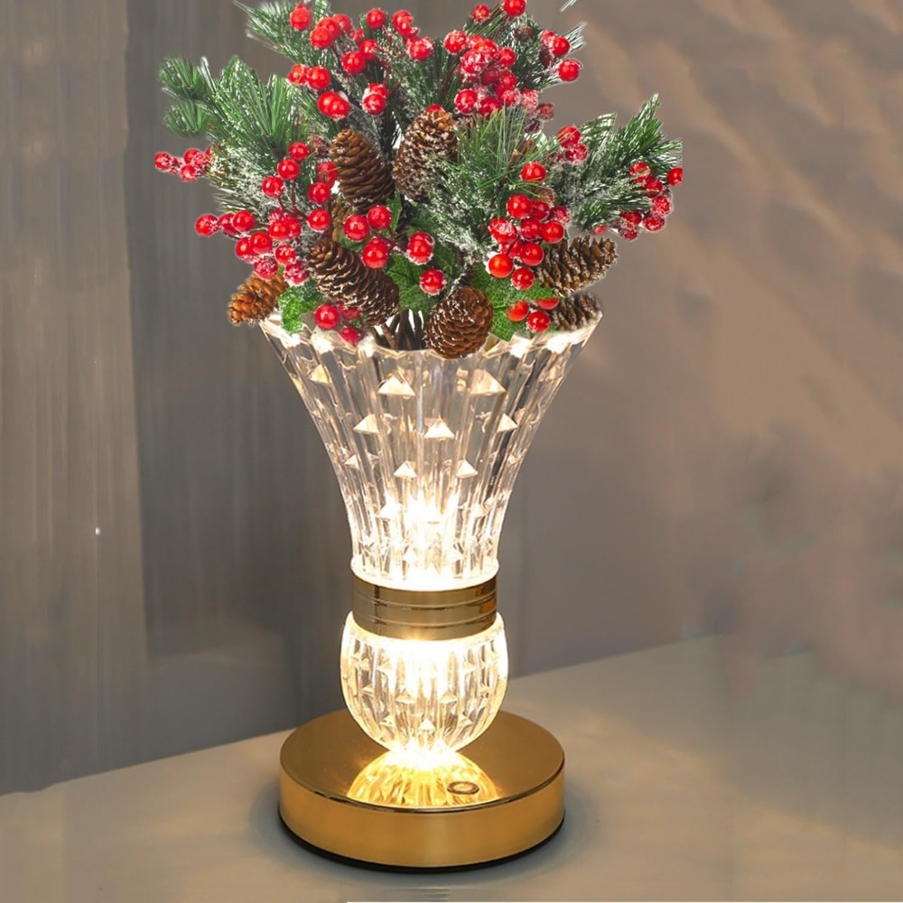 3 Color LED Crystal Table Lamp Touch Dimmable Night Light Atmosphere Home Decor