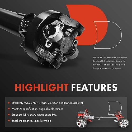 Front Complete Drive Shaft Prop Shaft Driveshaft Assembly Compatible with
