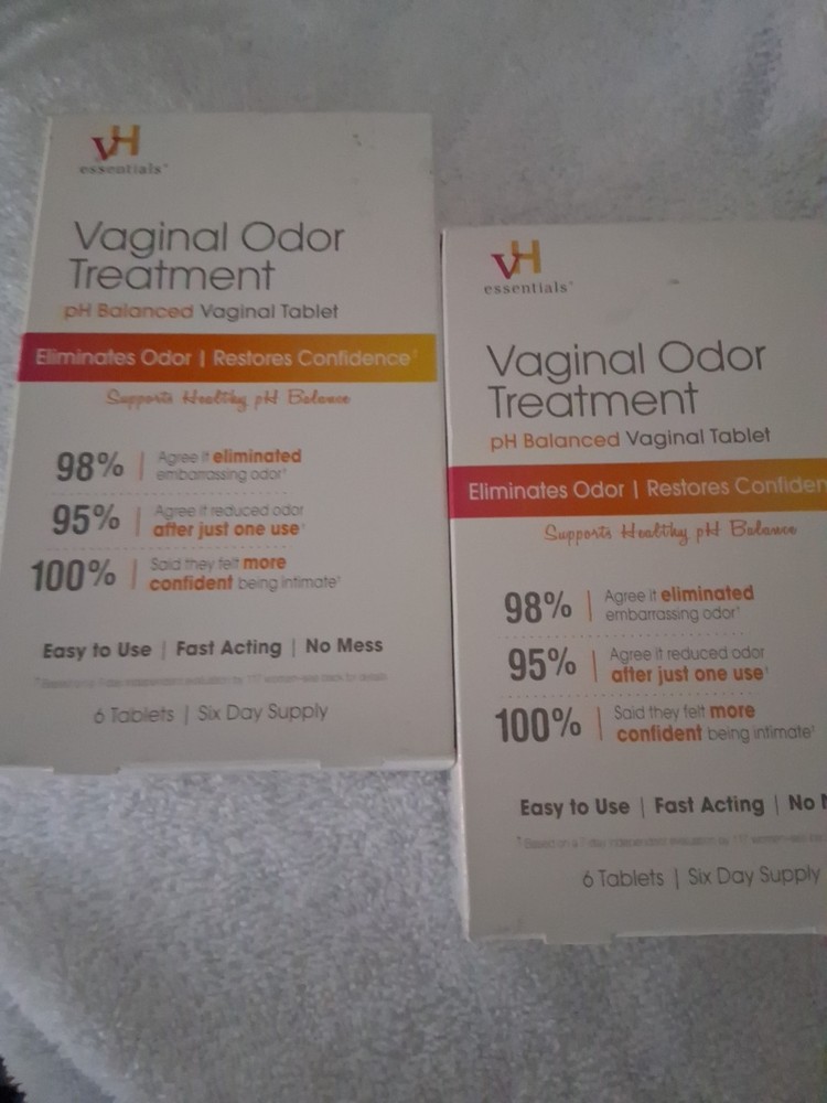 2 PACK Vh Essentials Ph Balanced Vaginal Odor Suppositories 6 Tablets