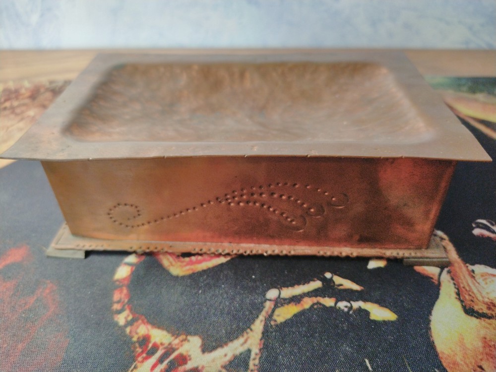 Vintage Hammered Copper Tobacco Box