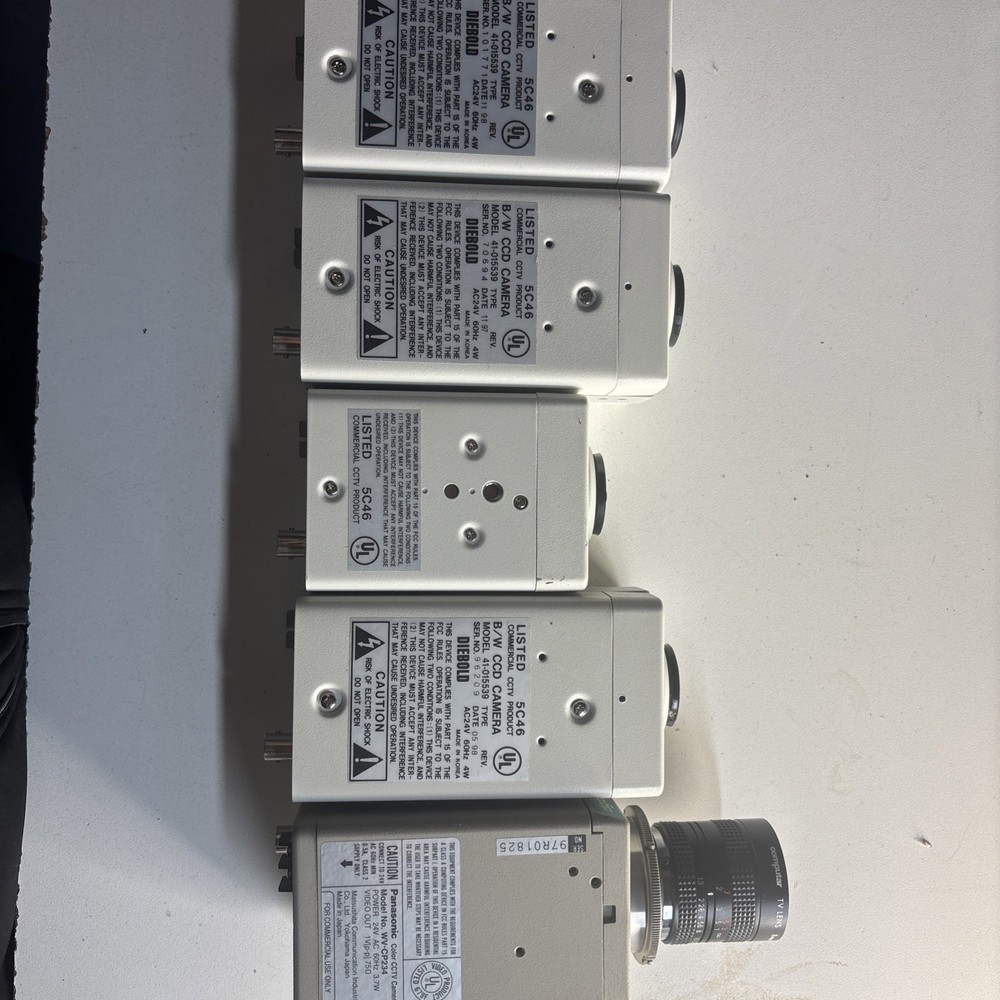 Diebold & Panasonic CCTV set: 5 Total- Unused Cameras